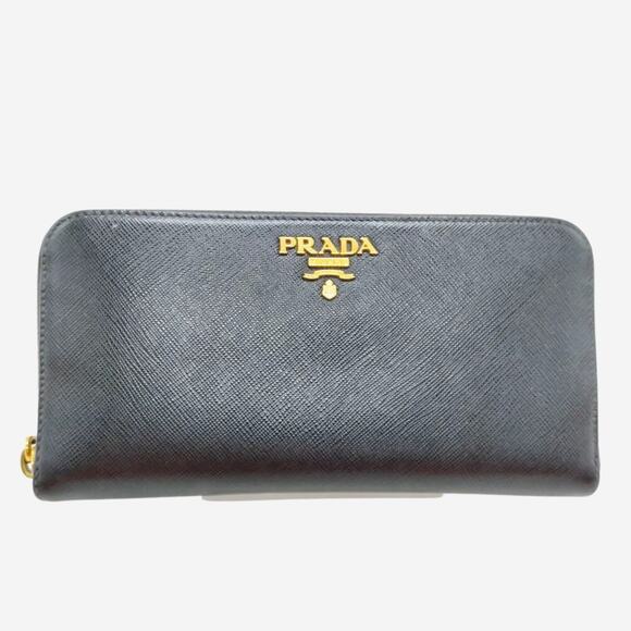 Prada Handbags - Prada Saffiano Long Wallet Black Leather